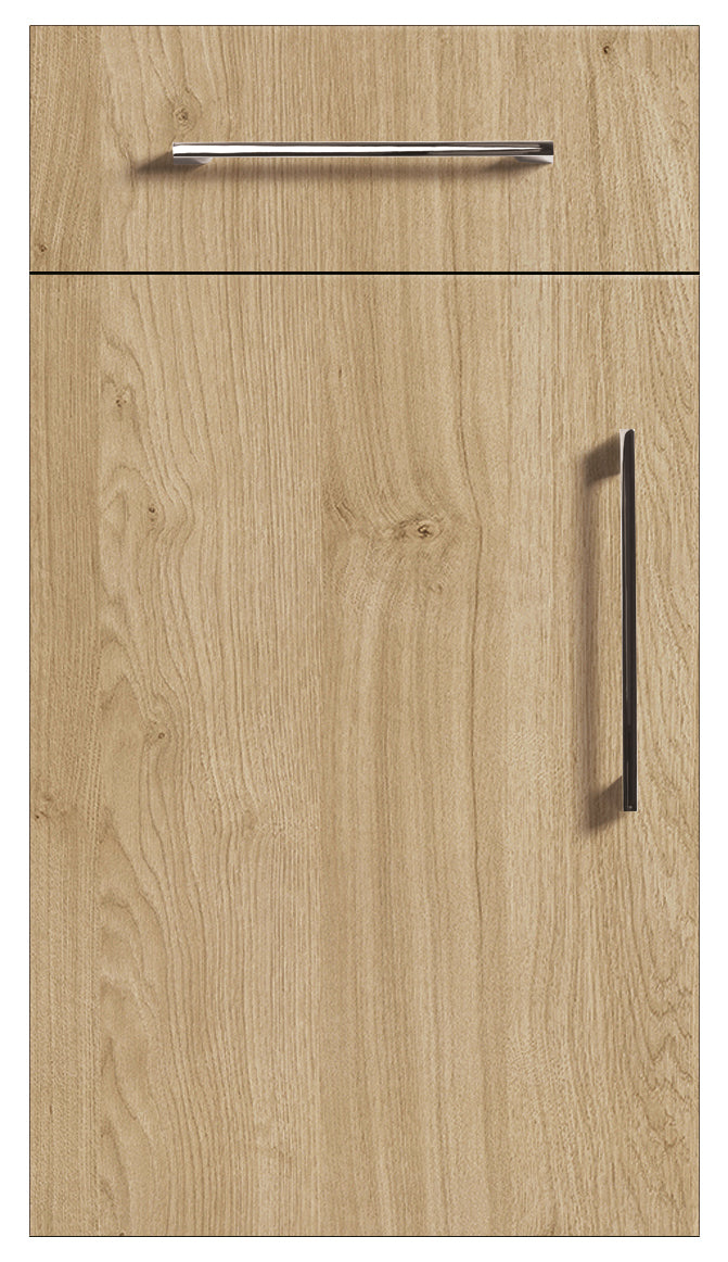 Natural Kendal Oak Modern Slab Replacement Kitchen Door
