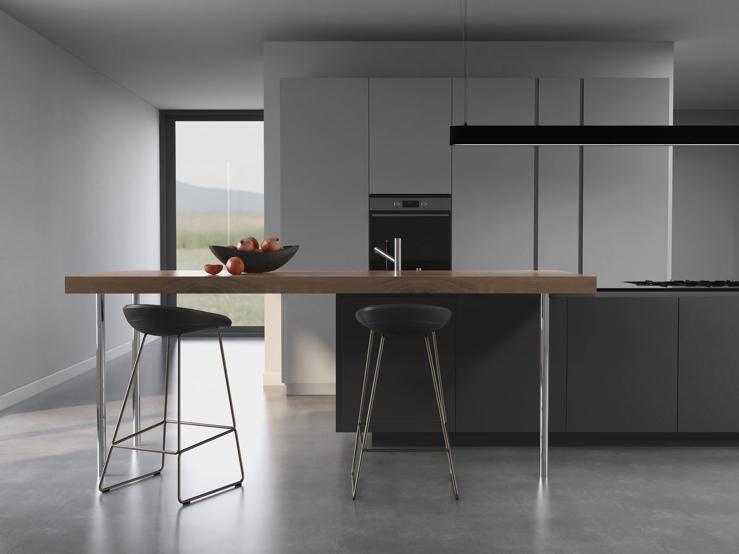 Graphite Grey Modern Slab Replacement Kitchen Door