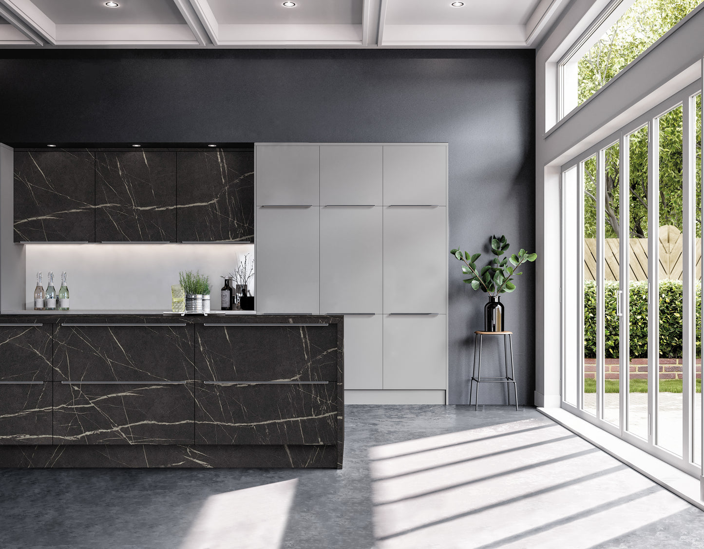 Pearl Grey Modern Slab Replacement Kitchen Door