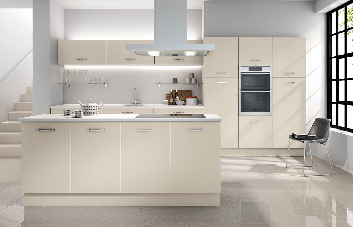 Alabaster White Modern Slab Replacement Kitchen Door replacement door