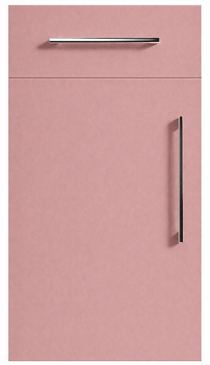 Antique Rose Pink Modern Slab Replacement Kitchen Door