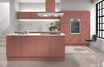 Antique Rose Pink Modern Slab Replacement Kitchen Door