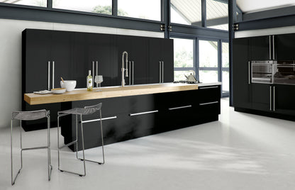 Black Modern Slab Replacement Kitchen Door