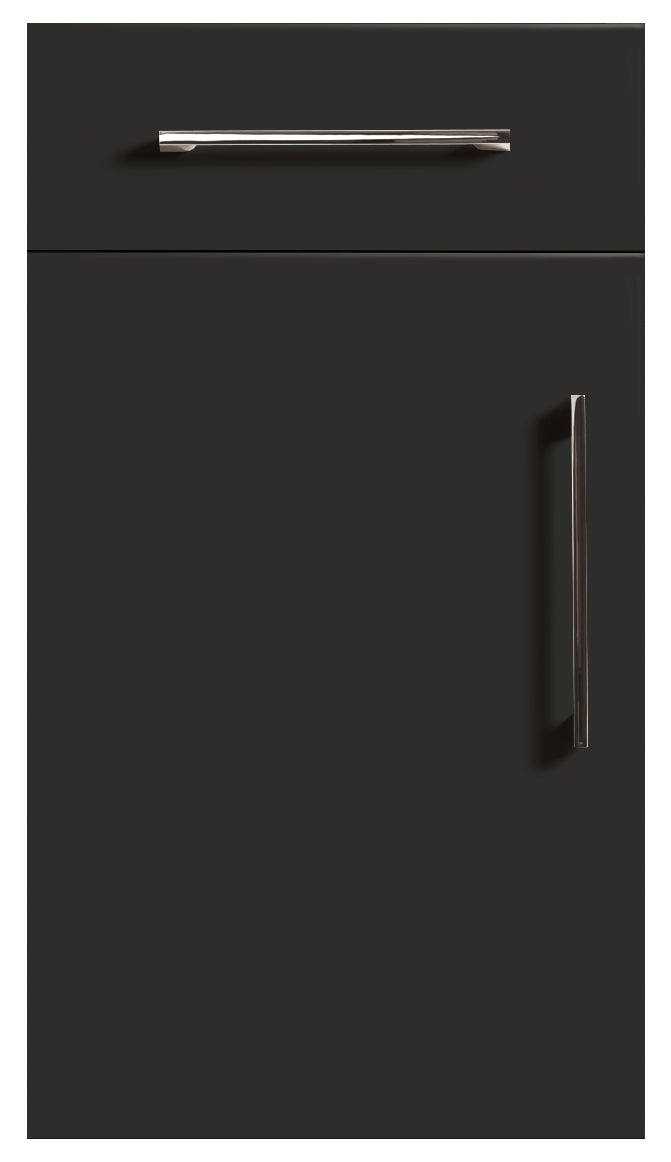 Black Modern Slab Replacement Kitchen Door