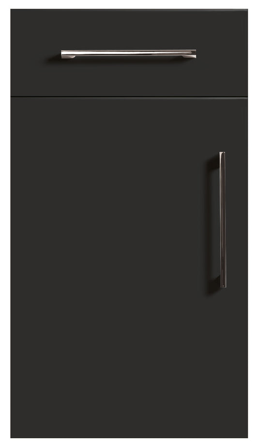 Black Modern Slab Replacement Kitchen Door