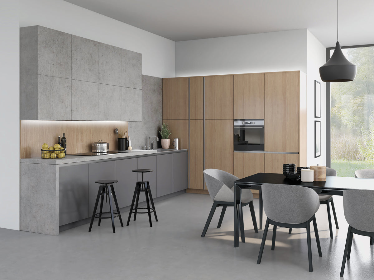 Natural Kendal Oak Modern Slab Replacement Kitchen Door replacement door