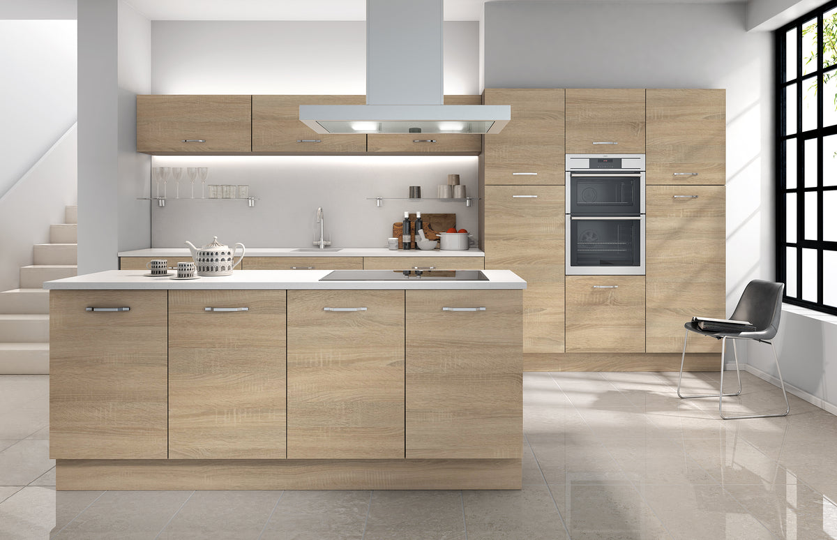 Grey Bardolino Oak Modern Slab Replacement Kitchen Door replacement door