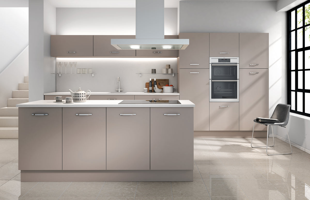 Cashmere Grey Modern Slab Replacement Kitchen Door replacement door