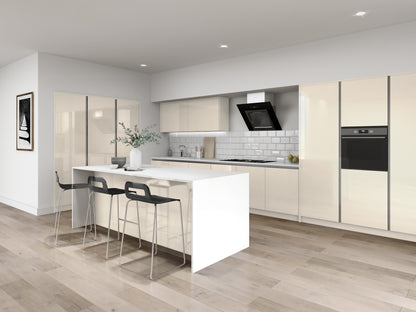 Crema Beige Modern Slab Replacement Kitchen Door