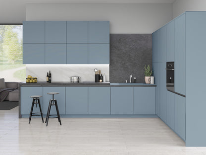 Denim Blue Modern Slab Replacement Kitchen Door