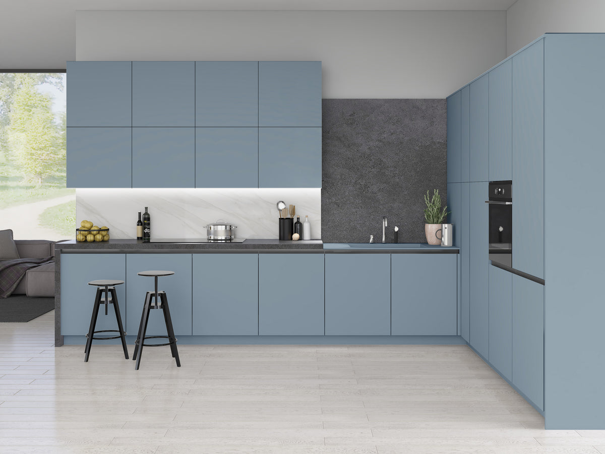 Denim Blue Modern Slab Replacement Kitchen Door replacement door