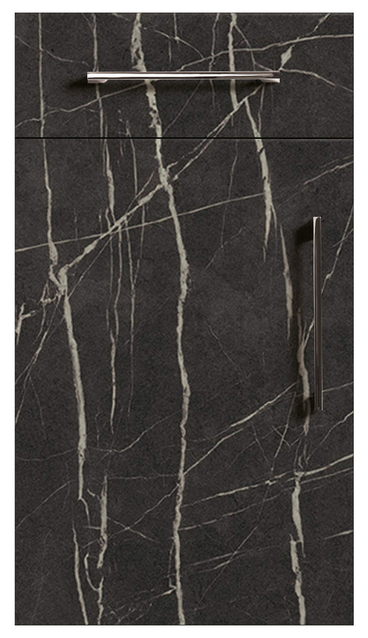 Black Pietra Grigia Marble Modern Slab Replacement Kitchen Door