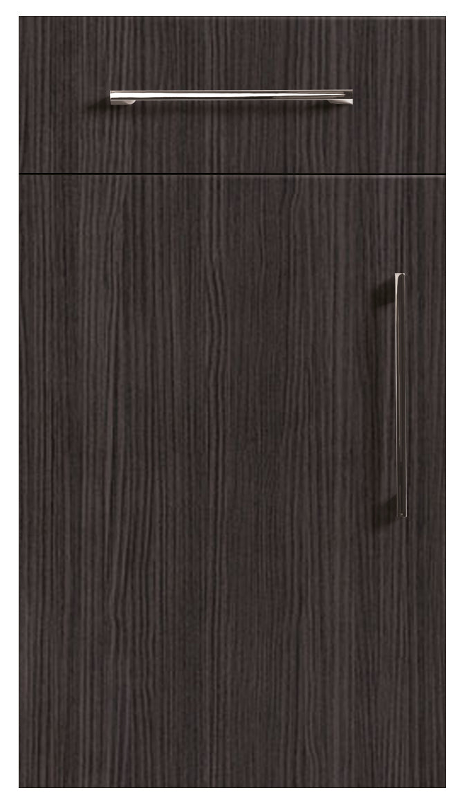 Black Havana Pine Modern Slab Replacement Kitchen Door