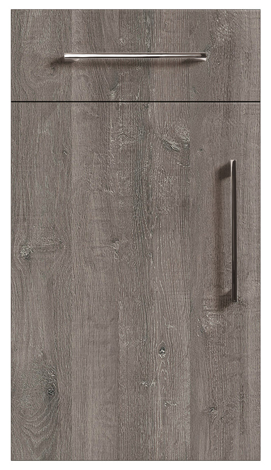 Grey White River Oak Modern Slab Replacement Kitchen Door