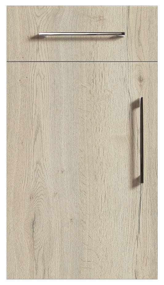 White Halifax Oak Modern Slab Replacement Kitchen Door