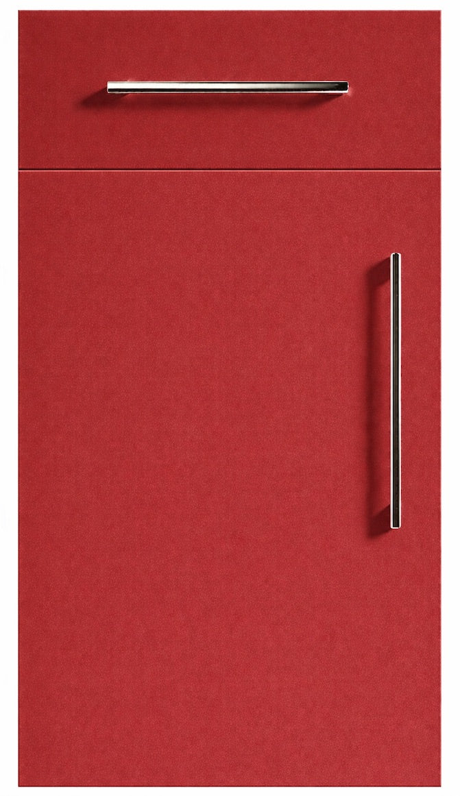 Garnet Red Modern Slab Replacement Kitchen Door