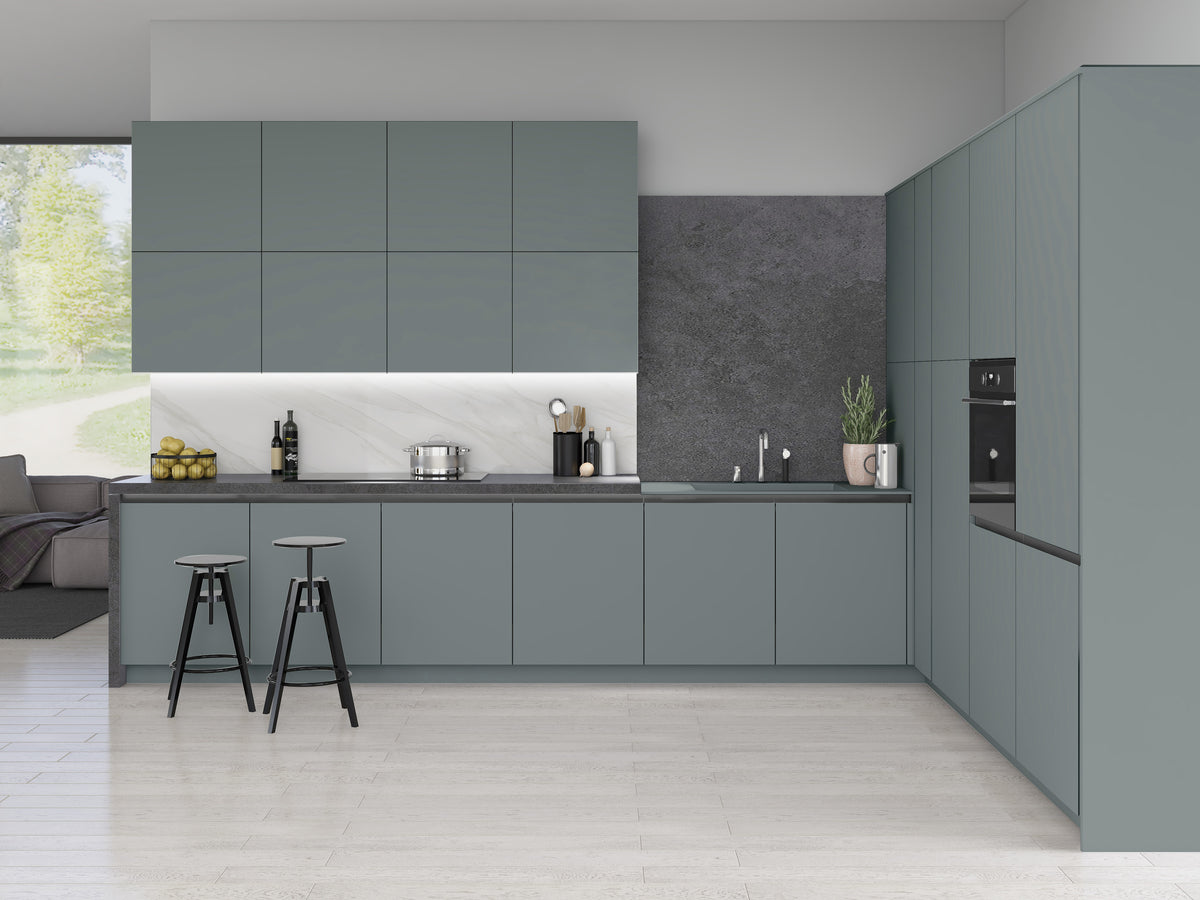 Monument Grey Modern Slab Replacement Kitchen Door replacement door