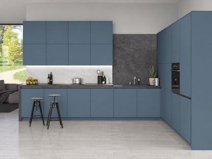 Ocean Blue Modern Slab Replacement Kitchen Door