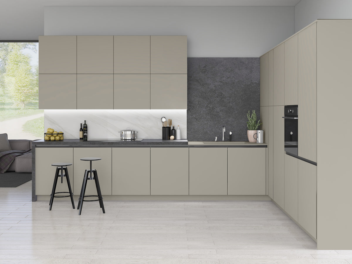 Pebble Grey Modern Slab Replacement Kitchen Door replacement door