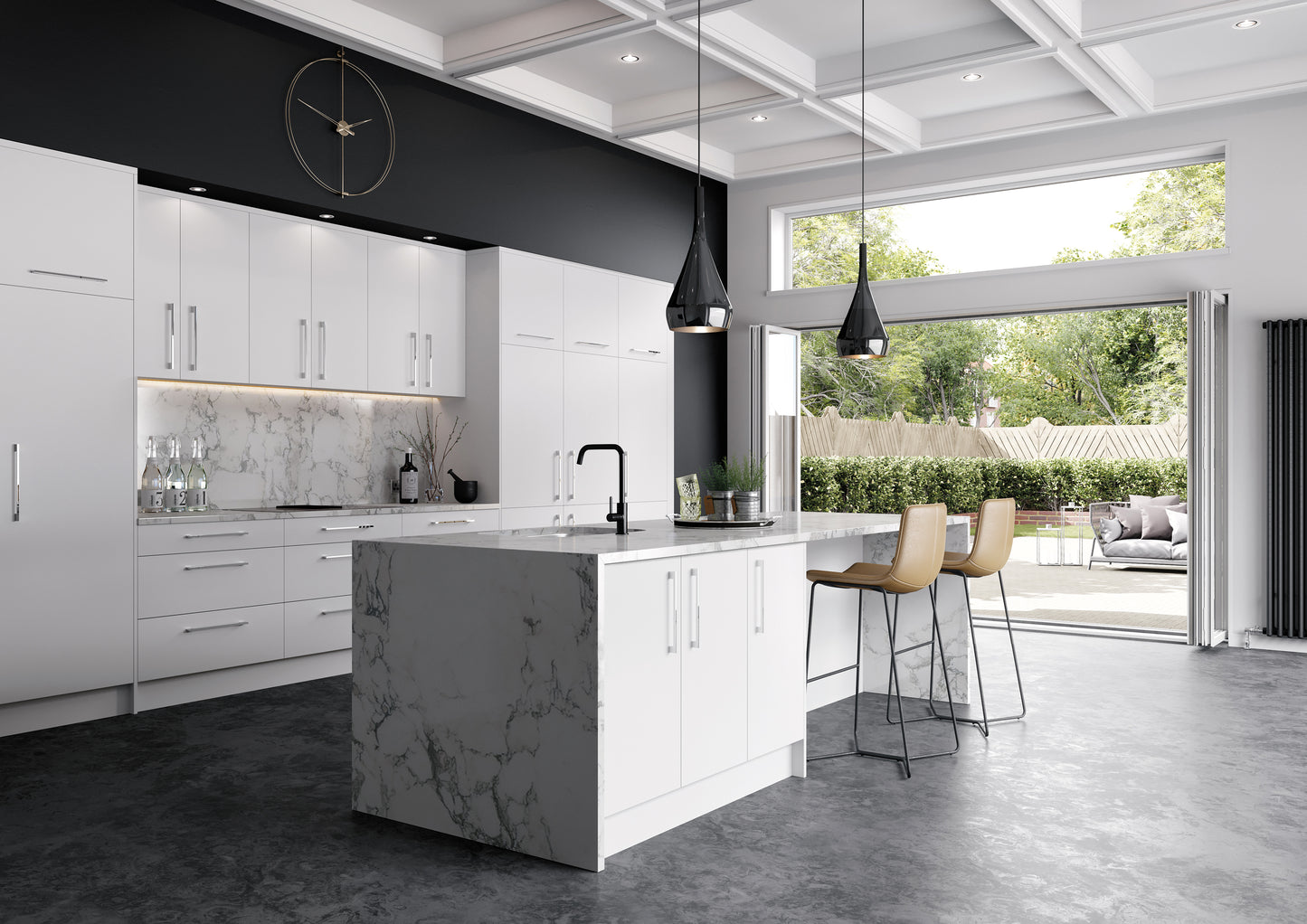 Platinum White Modern Slab Replacement Kitchen Door