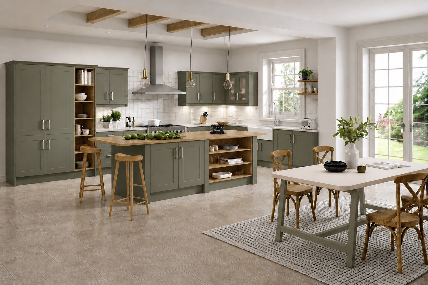 Reed Green Shaker Kitchen | Simply Replacement Doors