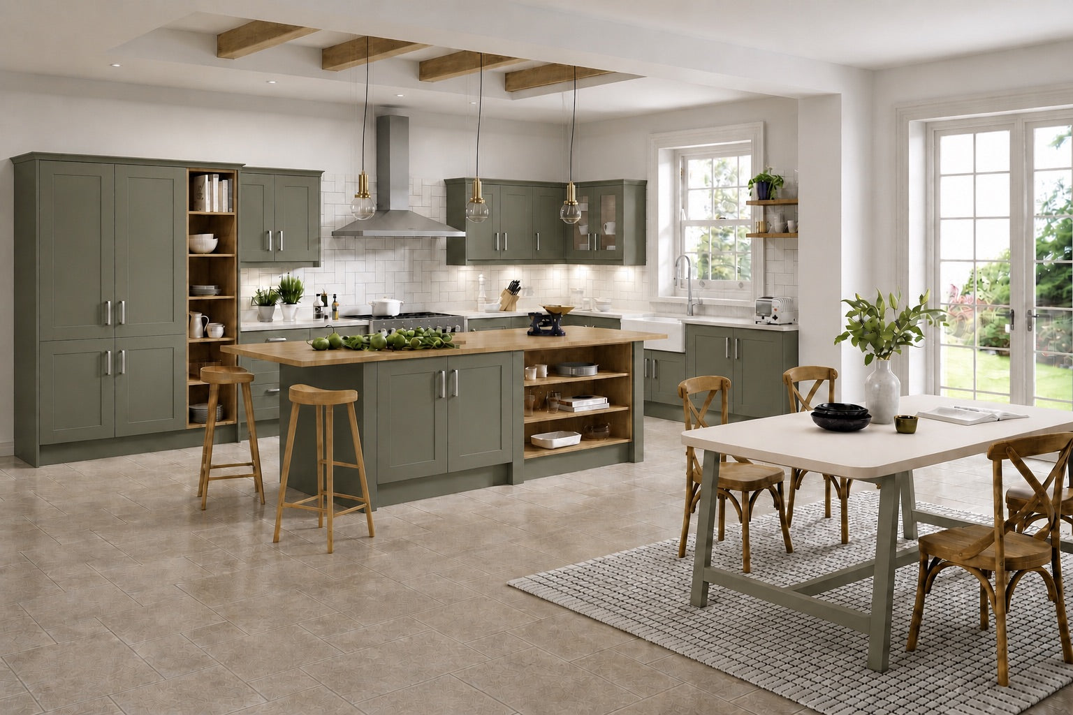 Reed Green Shaker Kitchen | Simply Replacement Doors