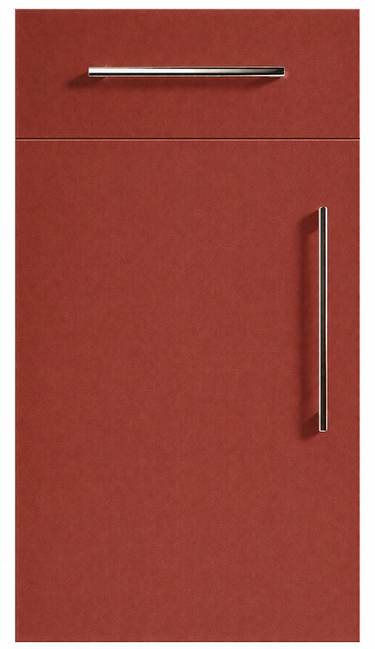Rusty Red Modern Slab Replacement Kitchen Door