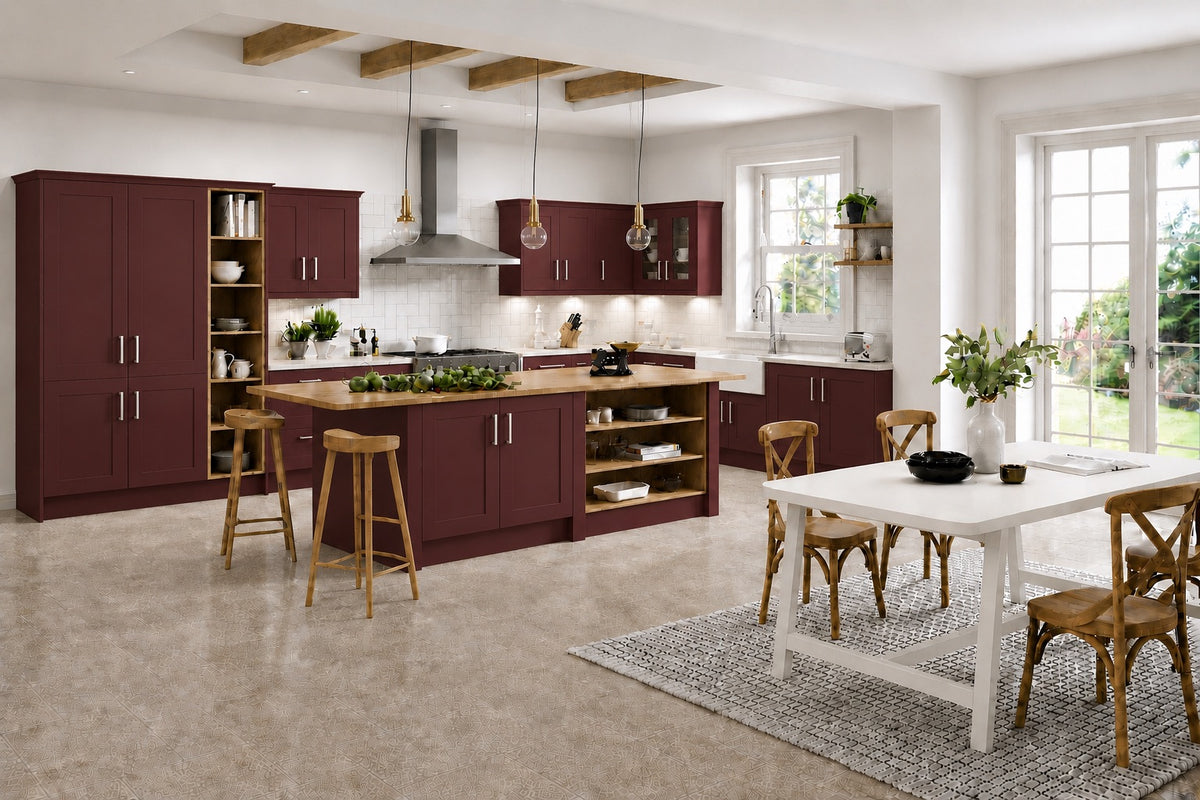 Tuscan Red Shaker Replacement Kitchen Doors replacement door